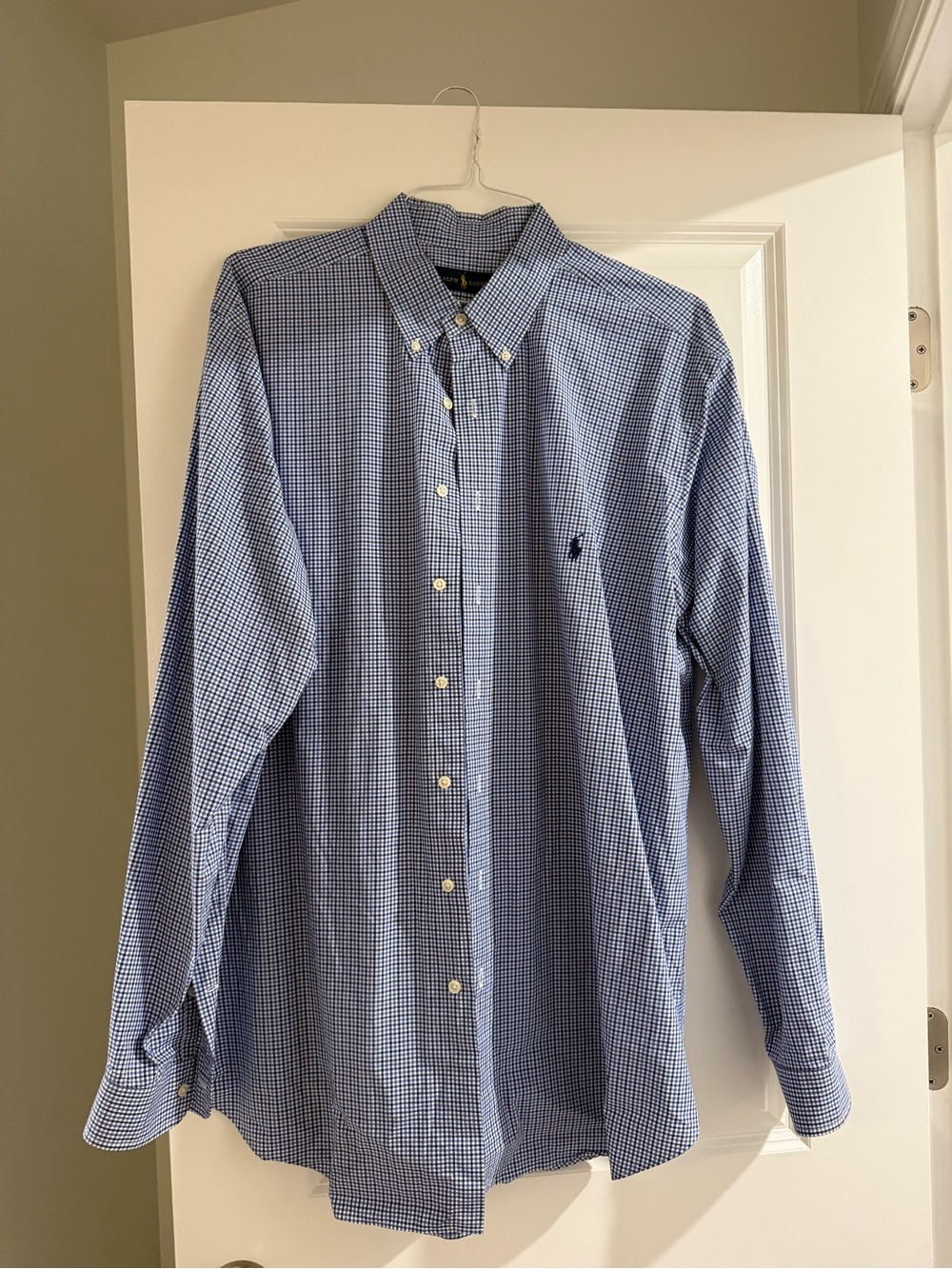 Polo by Ralph Lauren Blue and White Gingham Button-Down Shirt